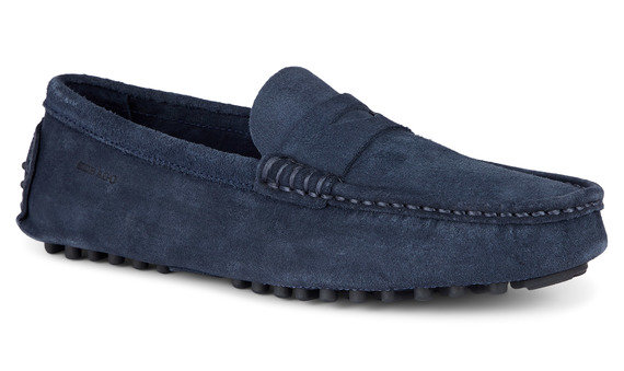 suede navy blue loafers