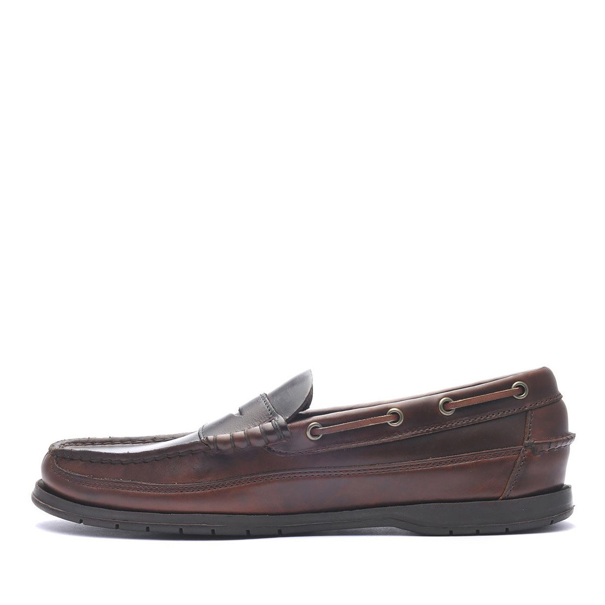 Mens Sloop Waxed Leather Loafer Brown_gum - Mens Sebago® Shoes